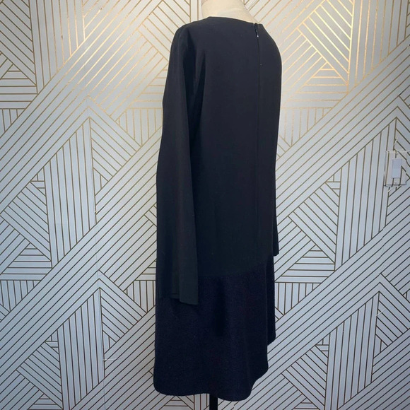 COS Black Wool Contrast Hem Long Sleeve Dress - Picture 6 of 11